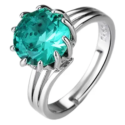 Emerald Cut Zircon Ring with Silver Plating