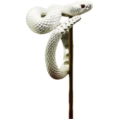 925 Plated Rattlesnake Ring for Men Women