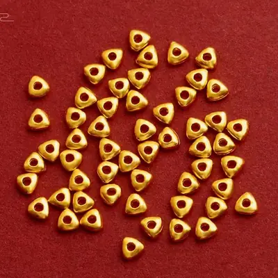 Foot Gold 999 Handmade Gold Bracelet with Triangle Spacer