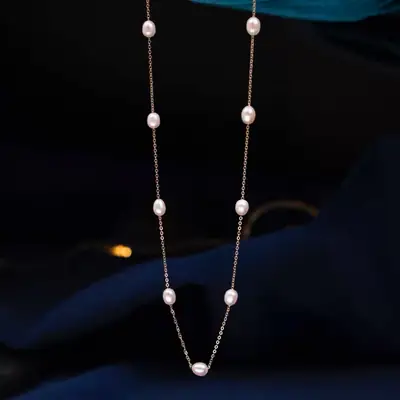 S925 Silver Pearl Clavicle Necklace for Women