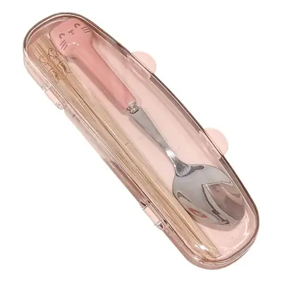 Cute Stainless Steel Chopstick Set with Storage Box