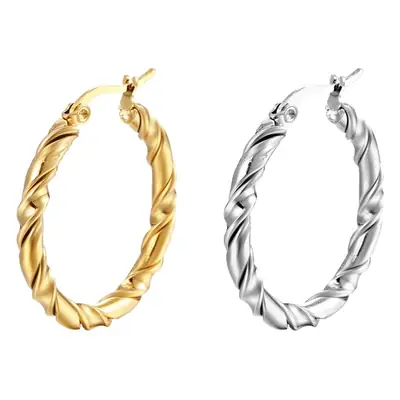 Twisted Stainless Steel Earrings for Women