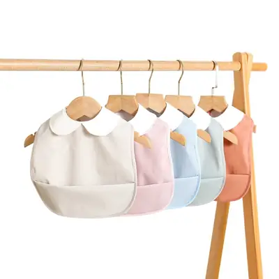 Pink Sleeveless Baby Bib Waterproof Anti-Dirty Feeding Wear