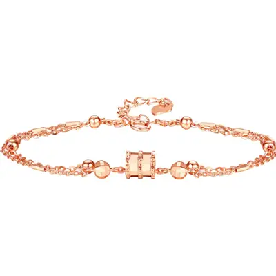 Rose Gold Double Layer Transfer Bead Bracelet for Women