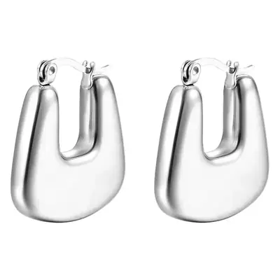 18K Gold Stainless Steel Hollow Earrings for Women