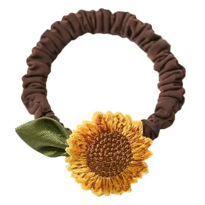 Mori Sunflower Hair Ring for Girls Sweet Cute High Horsetail