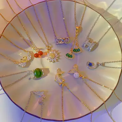 18K Gold Plated Flower Necklace for Women