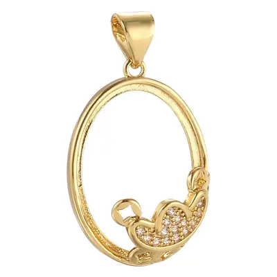 Gold Plated Xiangyun Necklace Pendant 16x26mm