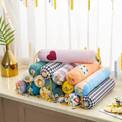 New Simple Candy Cervical Spine Pillow Millet Shell Neck Pillow Removable and Washable Home Travel Pillow Core Nantong Home Textile Wholesale
