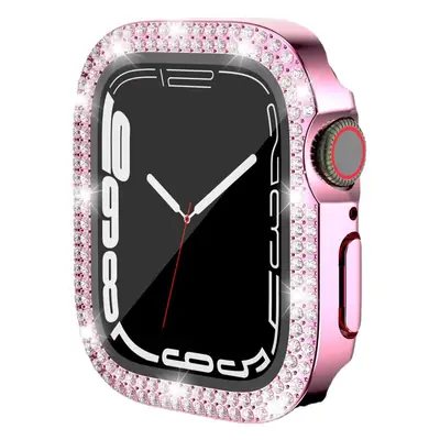 Apple Watch Case with Double Row Diamond & Electroplated Silver