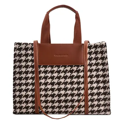 Houndstooth Fabric Shoulder Bag for Women 2025