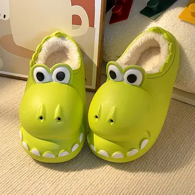 Nanbowan Dinosaur Cotton Winter Slippers Women Pink