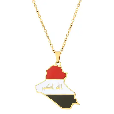Stainless Steel Iraqi Heart Necklace for Men Women