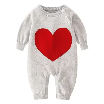 Baby Knitted Cotton Full Moon Suit Grey