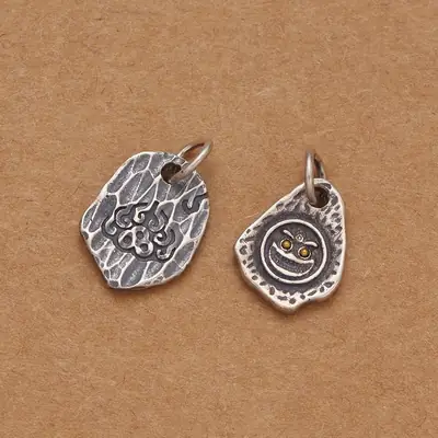 S925 Sterling Silver Owl Dharma Wheel Pendant Accessory