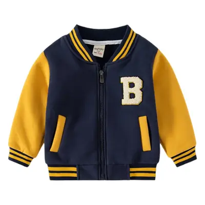 Kids Navy Thick Zipper Coat Boys Korean Winter Wear