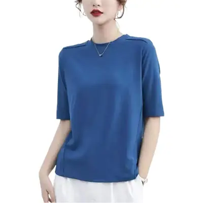 2023 T-Shirt Short Sleeve Collar Top