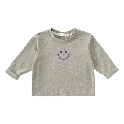 Girls Purple Printed Long Sleeve T-Shirt Spring Autumn Korean Style