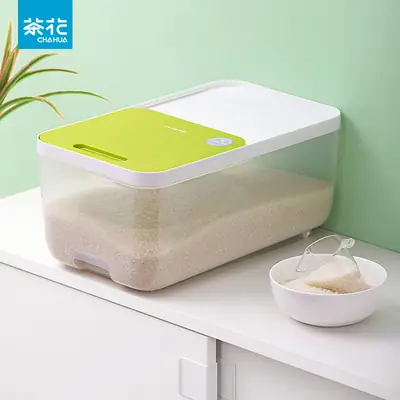 Camellia rice bucket household rice box insect-proof moisture-proof sealed rice pot rice storage box sliding cover food grade noodle bucket