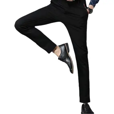 Men's Grey Slim Fit Stretch Pants Spring Autumn