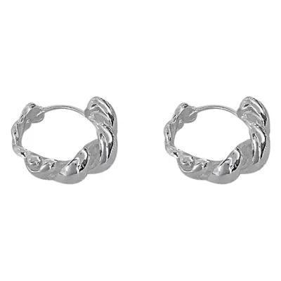 S925 Sterling Silver Twist Ear Buckle Spring Shape Earrings