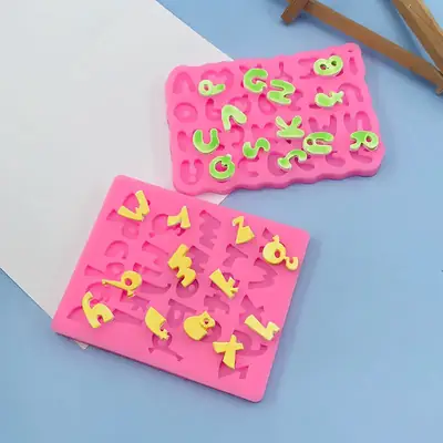 English Alphabet Silicone Cake Mold Pink