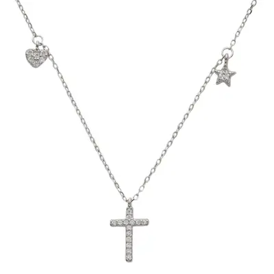 Cross Necklace for Women Light Luxury Diamond Pendant Clavicle Chain