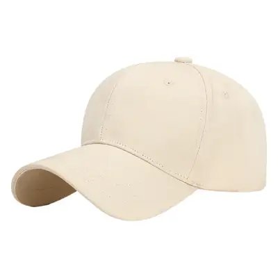 Men's Cotton Baseball Cap Adjustable Solid Beige