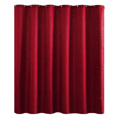 Black Waffle Shower Curtain Thickened Waterproof Bathroom Partition
