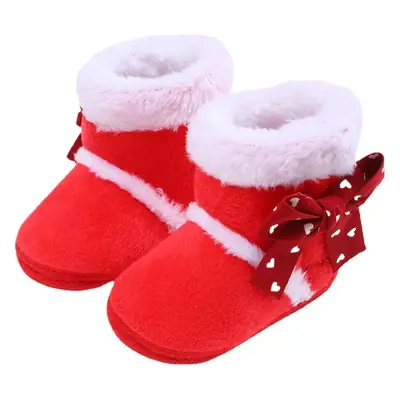 2022 Autumn and Winter New Cute Bow Cotton Shoes 0-1 Year Old Newborn Baby Shoes Soft Sole Non-slip Toddler Shoes