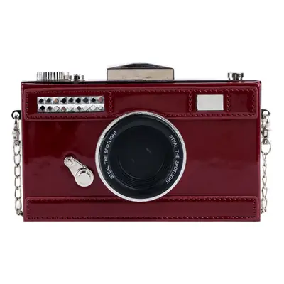 2025 K-Style Camera Bag for Women Glossy Patent Leather One-Shoulder Crossbody