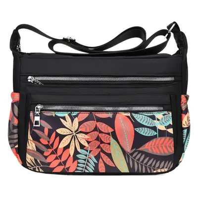 Printed Cartoon Shoulder Bag for Women Black Nylon