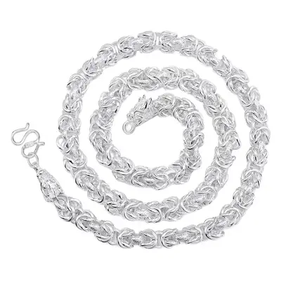 Silver Plated Double Dragon Necklace for Men