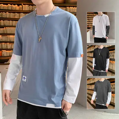 Spring Men Long Sleeve T-Shirt Loose Fit 2022
