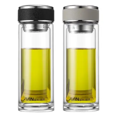 Fuguang Glass Insulated Water Cup 360ml Round Transparent