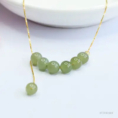 Guan Yu Jade Necklace with Hetian Stones Gold Chain