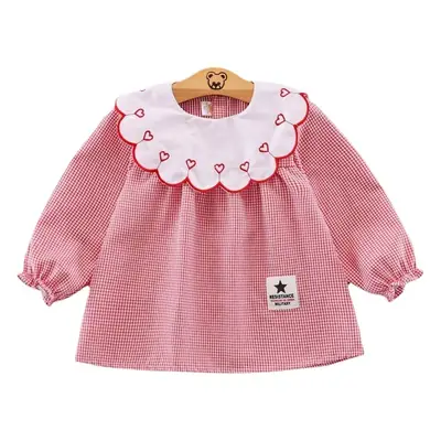 Baby Girl's Waterproof Princess Apron Set Grey Waffle