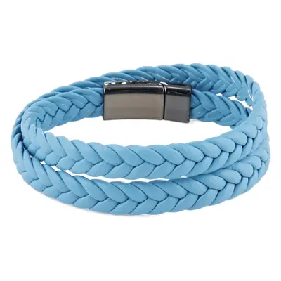 Green Braided Leather Bracelet with Magnetic Buckle