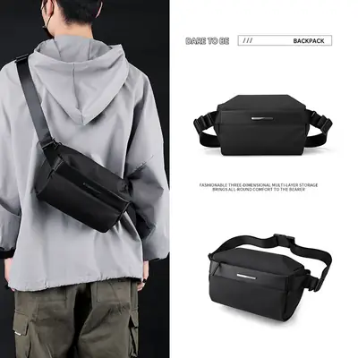 Black High-End Casual Chest Bag for Men