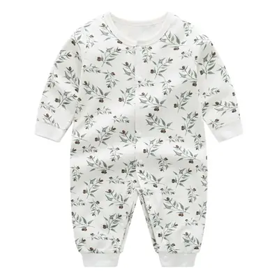 Baby Floral Jumpsuit White Cotton Newborn Spring Autumn