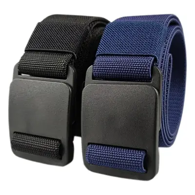 Men's Thick Elastic Belt with Plastic Buckle & Canvas Strap