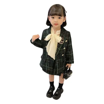 Girls Kids 2-Piece Skirt Suit British Preppy 2025