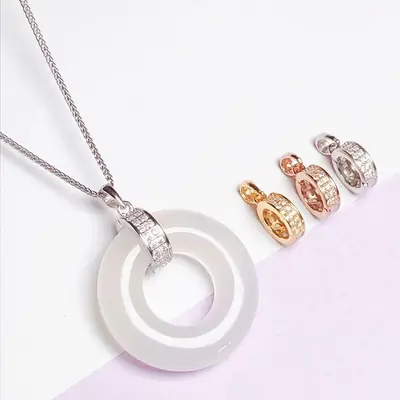 Jade Pendant & Ring Set 925 Sterling Silver