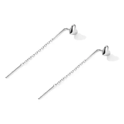 S925 Sterling Silver Heart Tassel Earrings for Women