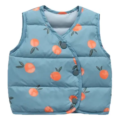Baby Down Vest White Duck Print Warm Infant Vest