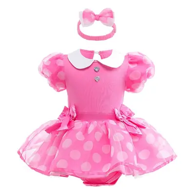 Pink Polka Dot Baby Jumpsuit for Girls