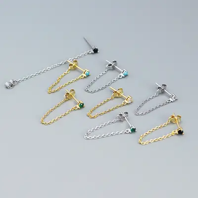 S925 Silver Zircon Earrings for Women