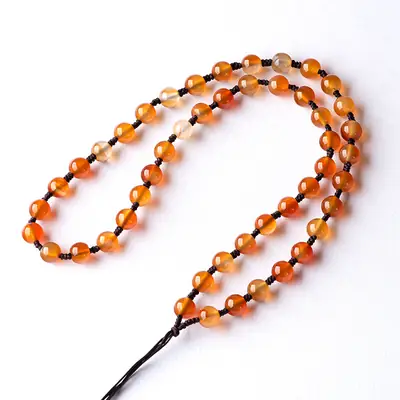 Natural Red Ate Pearl Bead Necklace for Men Women