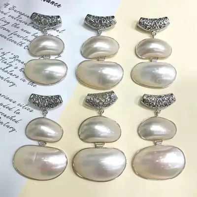 Sea Water Pearl Pendant Set with Heart Design