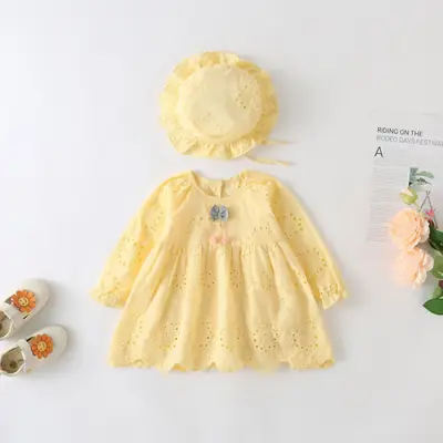 Yellow Korean Style Baby Jumpsuit Set for 0-2Y